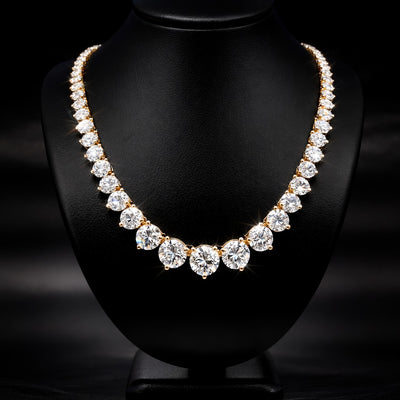 (1.09CTS) RIVIERA NECKLACE 14KY DEF VS2 HPHT DIA 21.22CTS