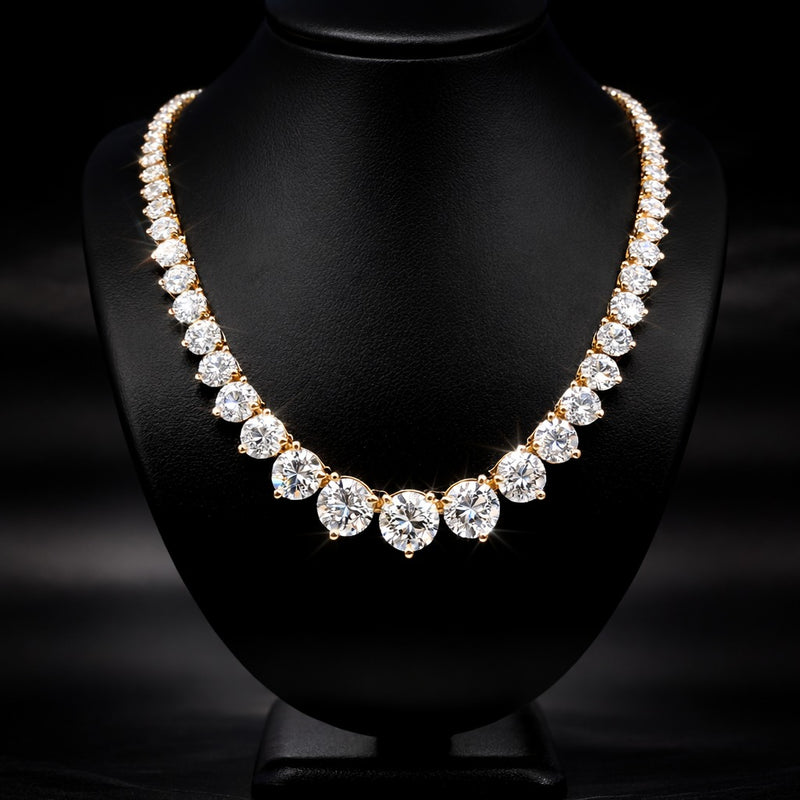 (1.09CTS) RIVIERA NECKLACE 14KY DEF VS2 HPHT DIA 21.22CTS