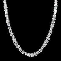 MULTI SHAPE FANCY NECKLACE 14KW DEF VS1 HPHT DIA 27.85CTS