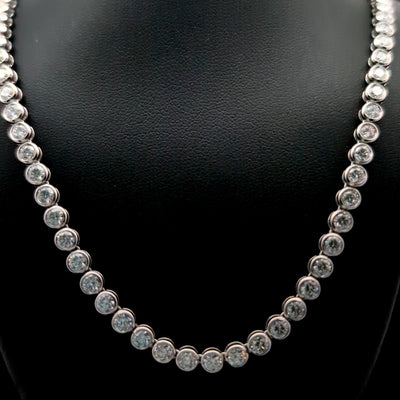 BEZEL TENNIS NECKLACE 14KW FG VS2 CVD DIA 10.77CTS