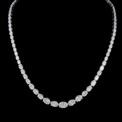 (1.77CTS) RIVIERA OVAL SHAPE NECKLACE 14KW FG VS CVD DIA 25.28CTS