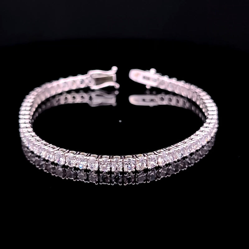 S-N OVAL TENNIS BRACELET 14KW EF VS1 HPHT DIA 8.47CTS