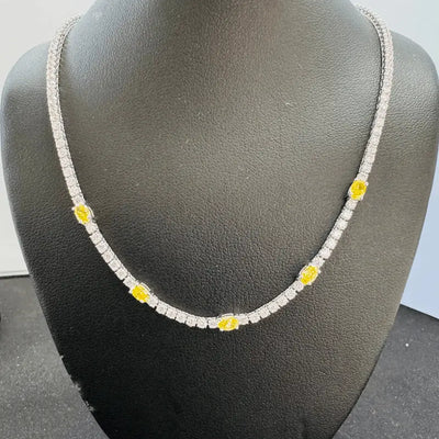 FANCY NECKLACE 14KW EF/YELLOW VS1 HPHT DIA 5.61CTS