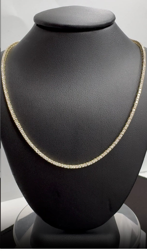 TENNIS NECKLACE 14KY EF VS2 HPHT DIA 4.05CTS