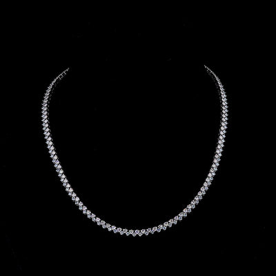 TENNIS NECKLACE 14KW BLUE/EF VS HPHT DIA 9.22CTS