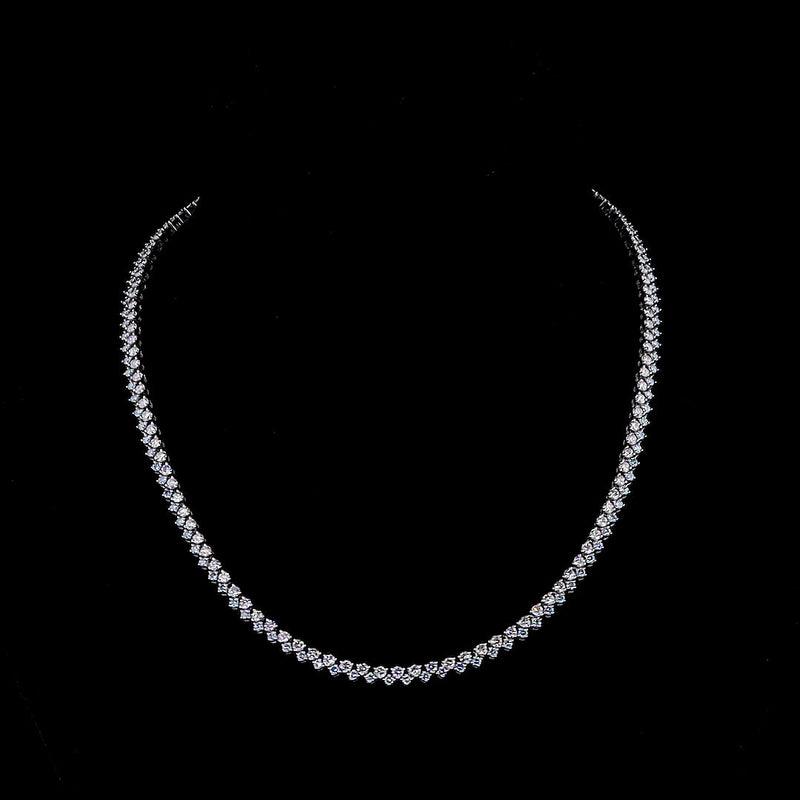 TENNIS NECKLACE 14KW BLUE/EF VS HPHT DIA 9.22CTS