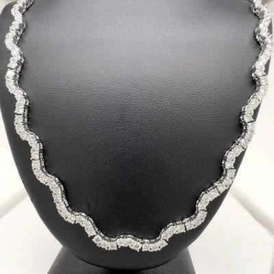 WAVE NECKLACE 14KW FG VS2 CVD DIA 10.15CTS