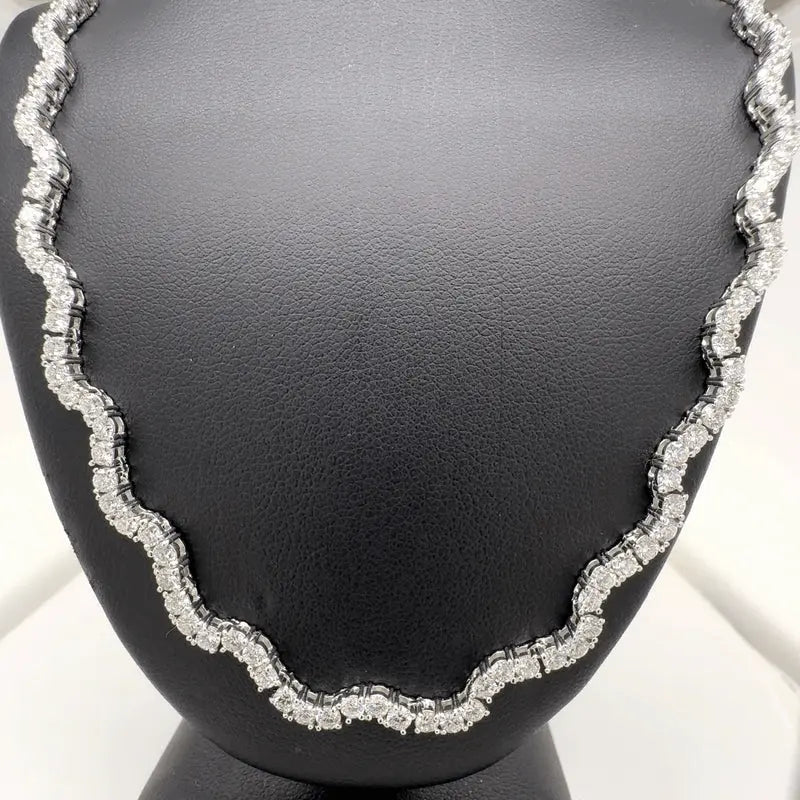 WAVE NECKLACE 14KW FG VS2 CVD DIA 10.15CTS