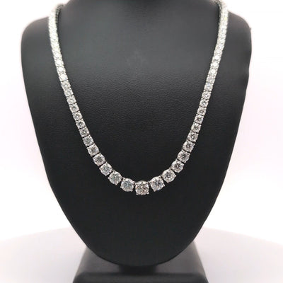 (0.57CTS) HALF WAY RIVIERA NECKLACE 14KW EF VS2 HPHT DIA 10.71CTS