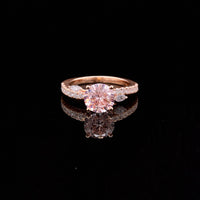 FANCY SOLITAIRE RING 14KR PINK VS2 CVD DIA 2.94CTS