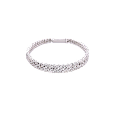 CUBAN BRACELET SILVER EF VS1 HPHT DIA 6.85CTS