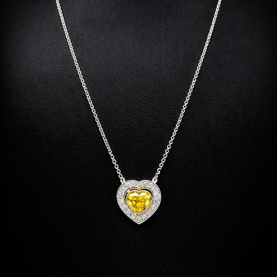 (0.66CT) IGI HEART HALO PENDANT 14KW/Y FG VS2 CVD DIA 0.27GRM