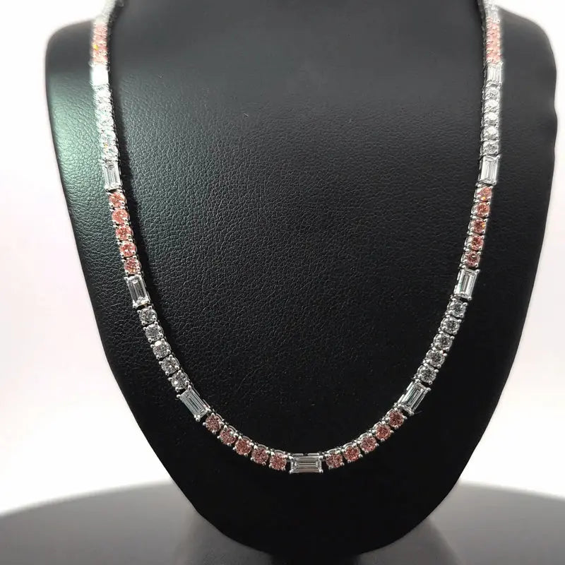 TENNIS NECKLACE 14KW FG VS2 CVD DIA 10.89CTS