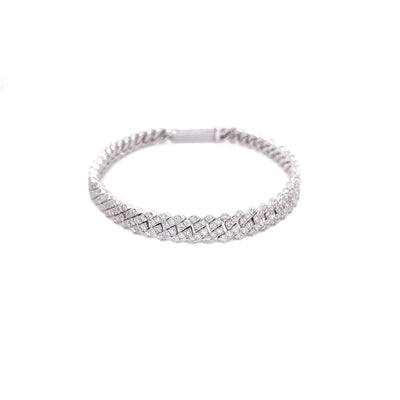 CUBAN BRACELET SILVER EF VS1 HPHT DIA 5.37CTS