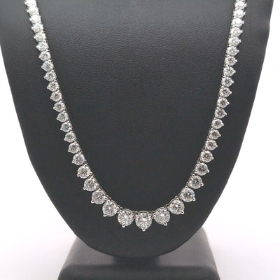(0.57CTS) HALF WAY RIVIERA NECKLACE 14KW EF VS2 HPHT DIA 10.59CTS