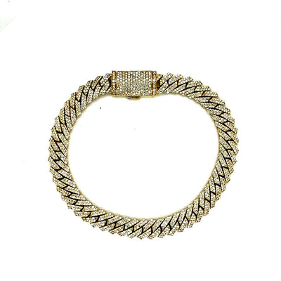 CUBAN BRACELET 14KY EF VS1 HPHT DIA 6.28CTS