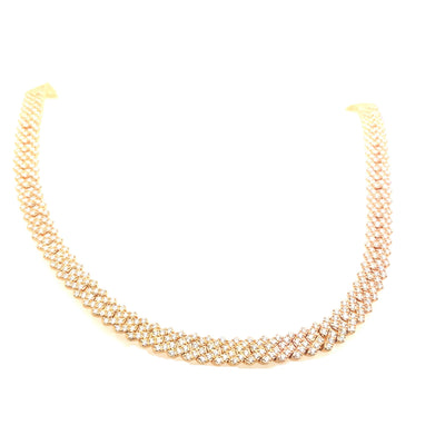 CUBAN NECKLACE SILVER EF VS1 HPHT DIA 11.22CTS