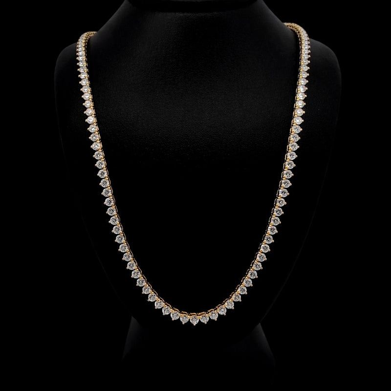 TENNIS NECKLACE 14KY DEF VS2 HPHT DIA 10.13CTS