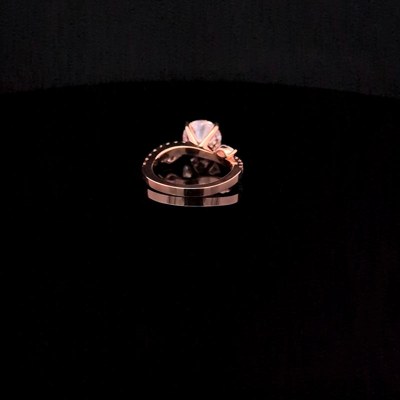 FANCY SOLITAIRE RING 14KR PINK VS2 CVD DIA 2.94CTS