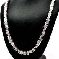 MULTI SHAPE FANCY NECKLACE 14KW DEF VS1 HPHT DIA 27.85CTS