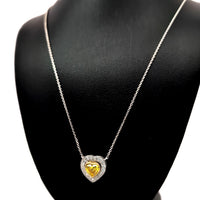 (0.66CT) IGI HEART HALO PENDANT 14KW/Y FG VS2 CVD DIA 0.27GRM